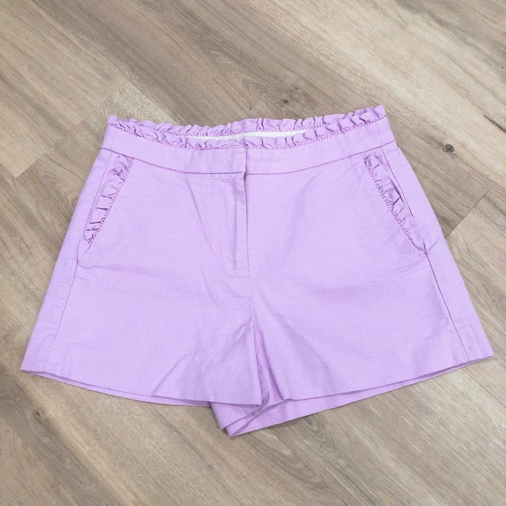 J. Crew | Purple Ruffle Trim Shorts